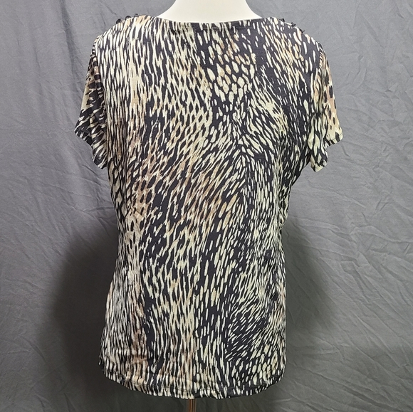 212 Collection Abstract Print Ruffled Top - Picture 6 of 7